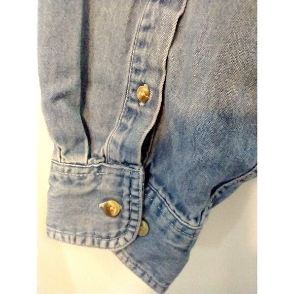 FIELDMASTER Denim Shirt Men's Vintage Button Up Pockets Workwear Western - XL - Picture 9 of 11